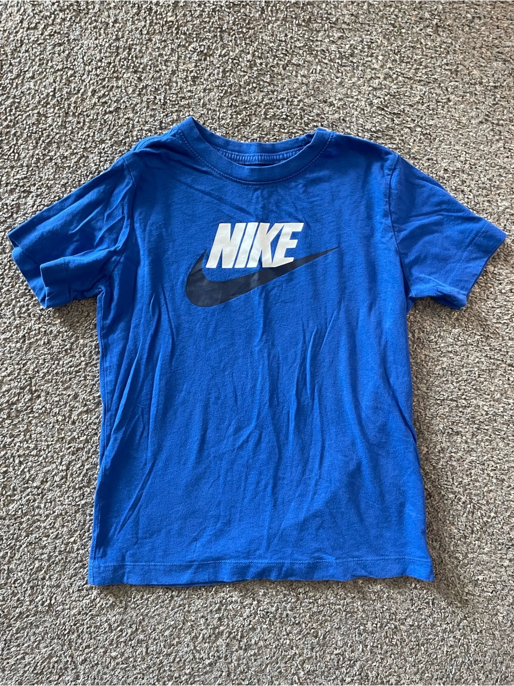 Nike Royal Blue Tee with White Logo and Black Swoosh